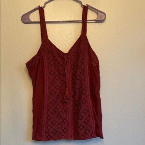 Elegant Lace Camisole in Rich Burgundy